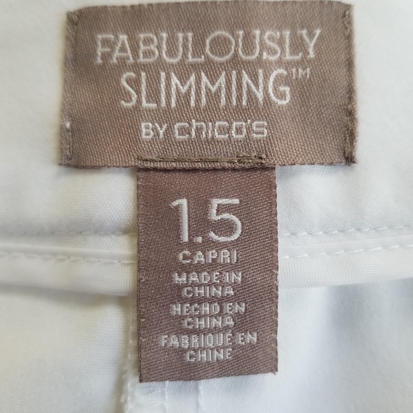 Chico’s White‎ Fabulously Slimming Capri Pants Sz. 10 (1.5 Chico's Sizing) - Picture 7 of 11